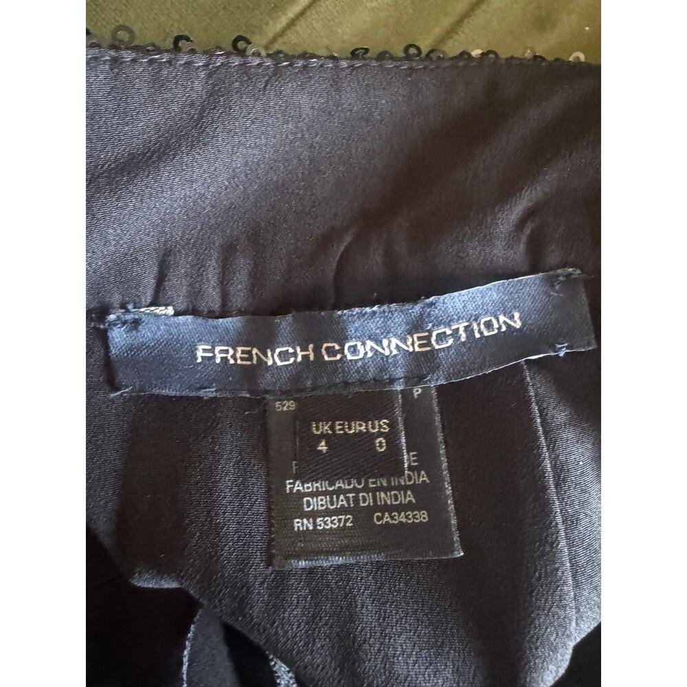 NWT French Connection Black Sequin Mini Skirt US 0 Party Club - Picture 4 of 8